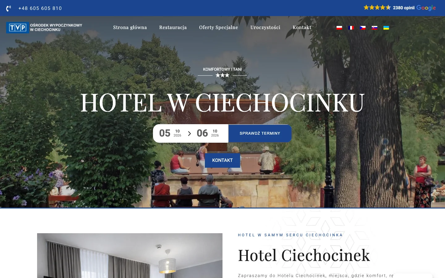 Podgląd strony Hotel Ciechocinek